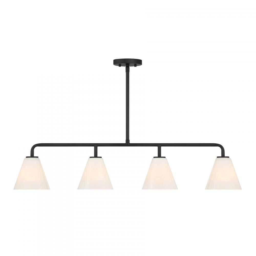 Blair 4-Light Linear Chandelier in Matte Black