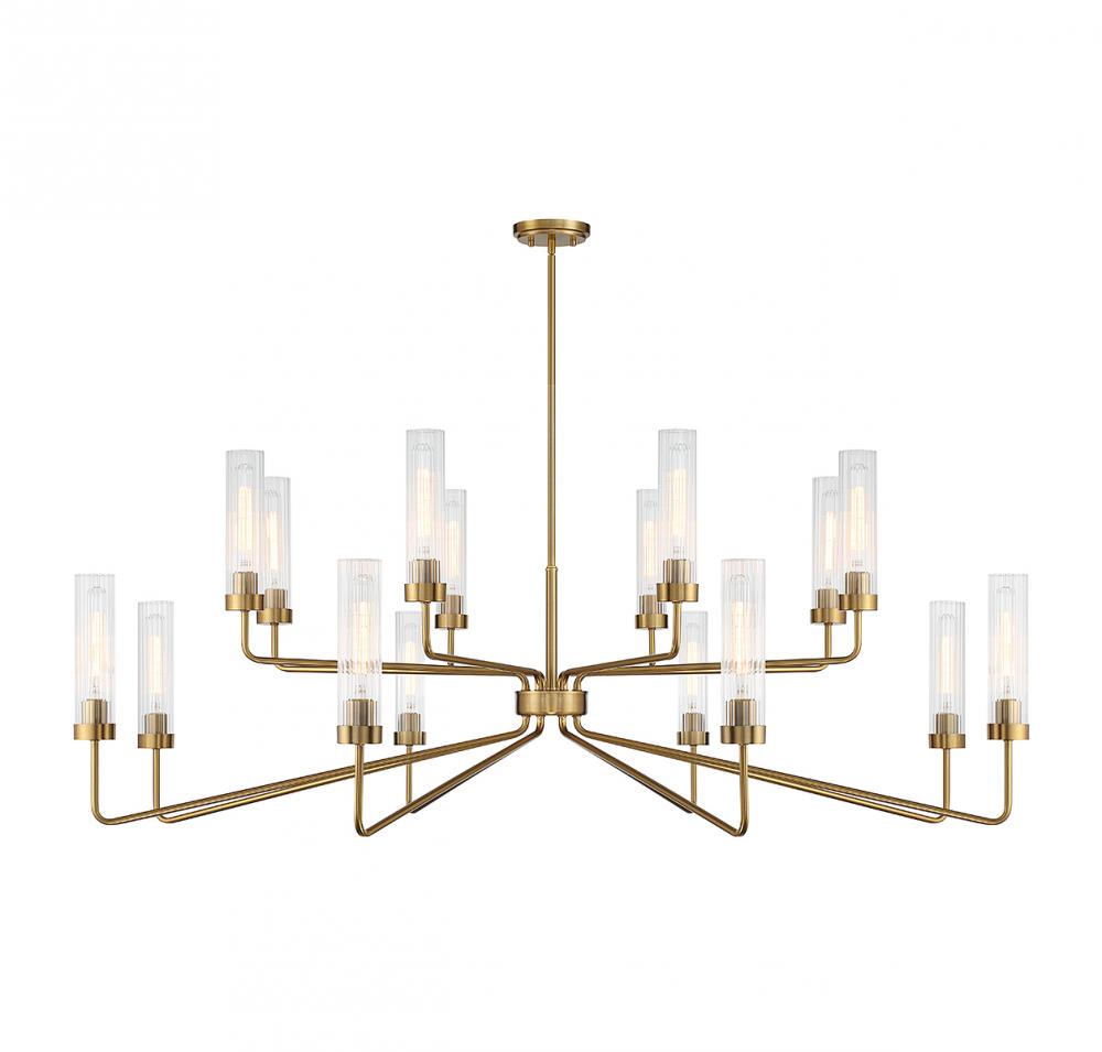 Baker 16-Light Chandelier in Warm Brass