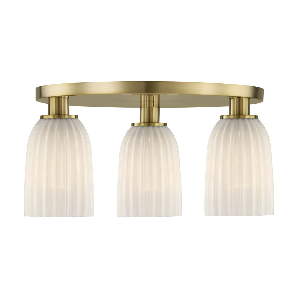 Baldwin 3-Light Flush Mount in Noble Brass