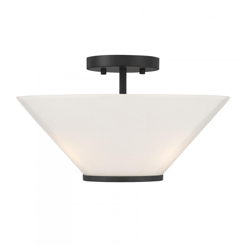 Blair 3-Light Convertible Semi-Flush or Pendant in Matte Black