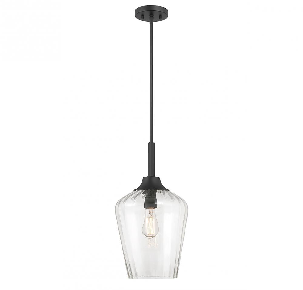 Carlton 1-Light Pendant in Matte Black