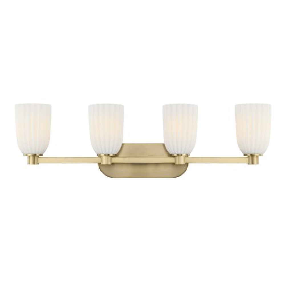 Baldwin 4-Light Bathroom Vanity Light in Noble Brass