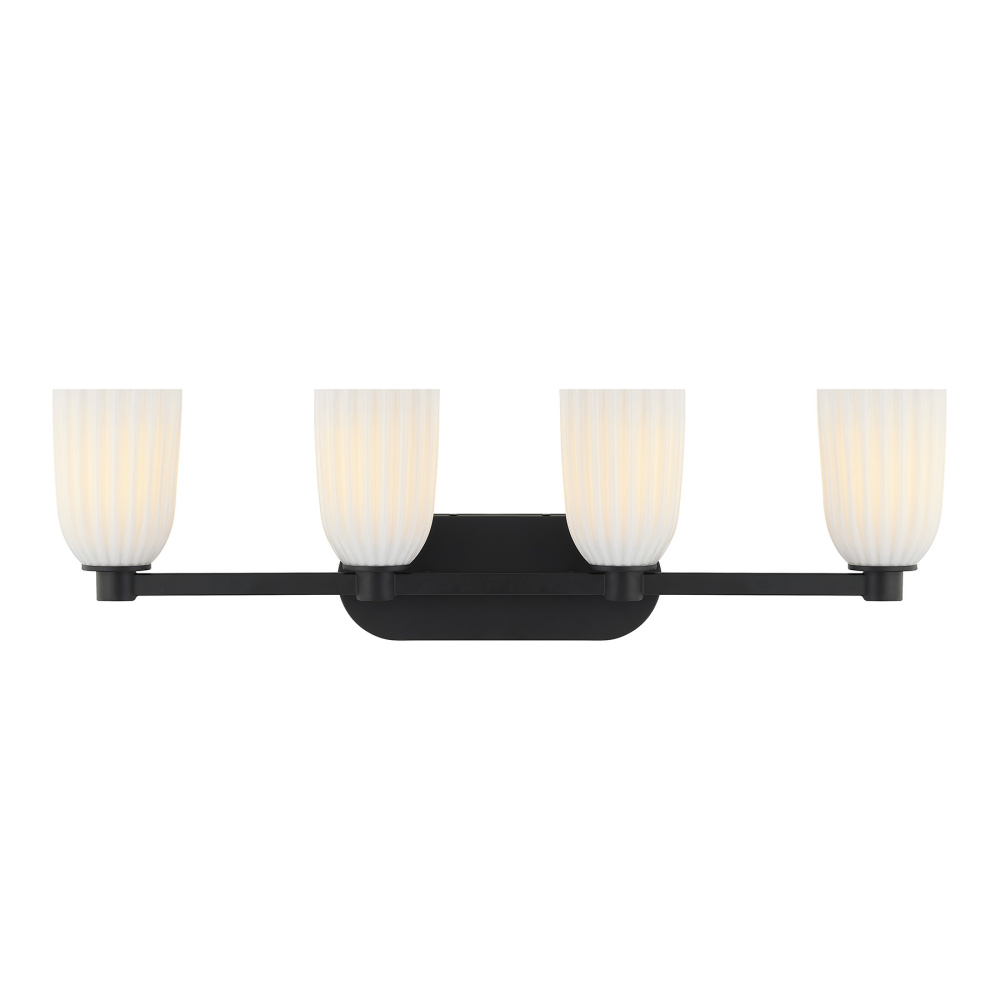 Baldwin 4-Light Bathroom Vanity Light in Matte Black