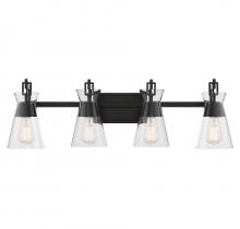 Savoy House 8-1830-4-BK - Lakewood 4-Light Bathroom Vanity Light in Matte Black