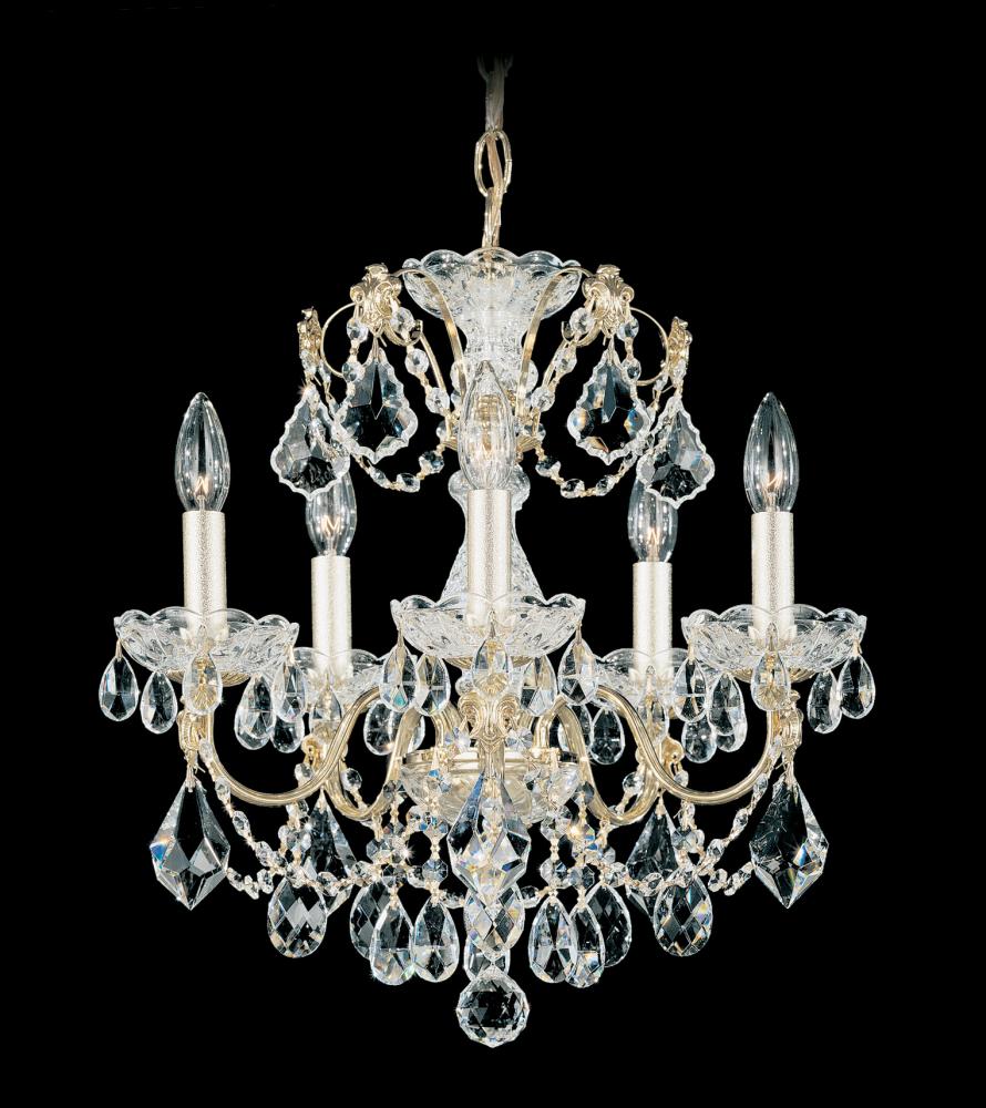 Century 5 Light 120V Chandelier in Black with Heritage Handcut Crystal