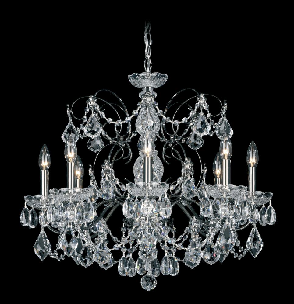 Century 8 Light 120V Chandelier in Etruscan Gold with Heritage Handcut Crystal