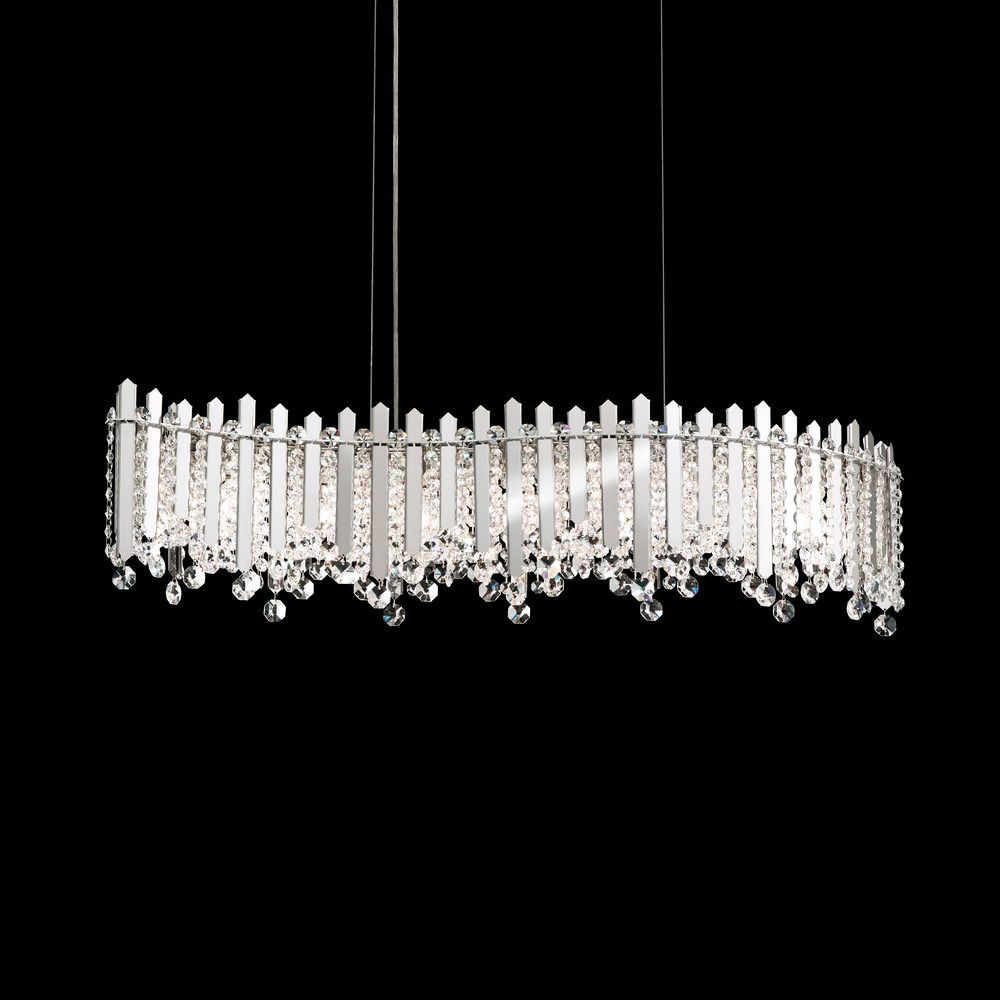 Chatter 7 Light 120V Pendant in Polished Stainless Steel with Optic Crystal