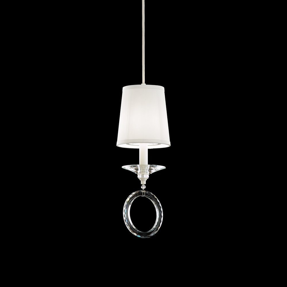 Emilea 1 Light 120V Mini Pendant in White with Optic Crystal