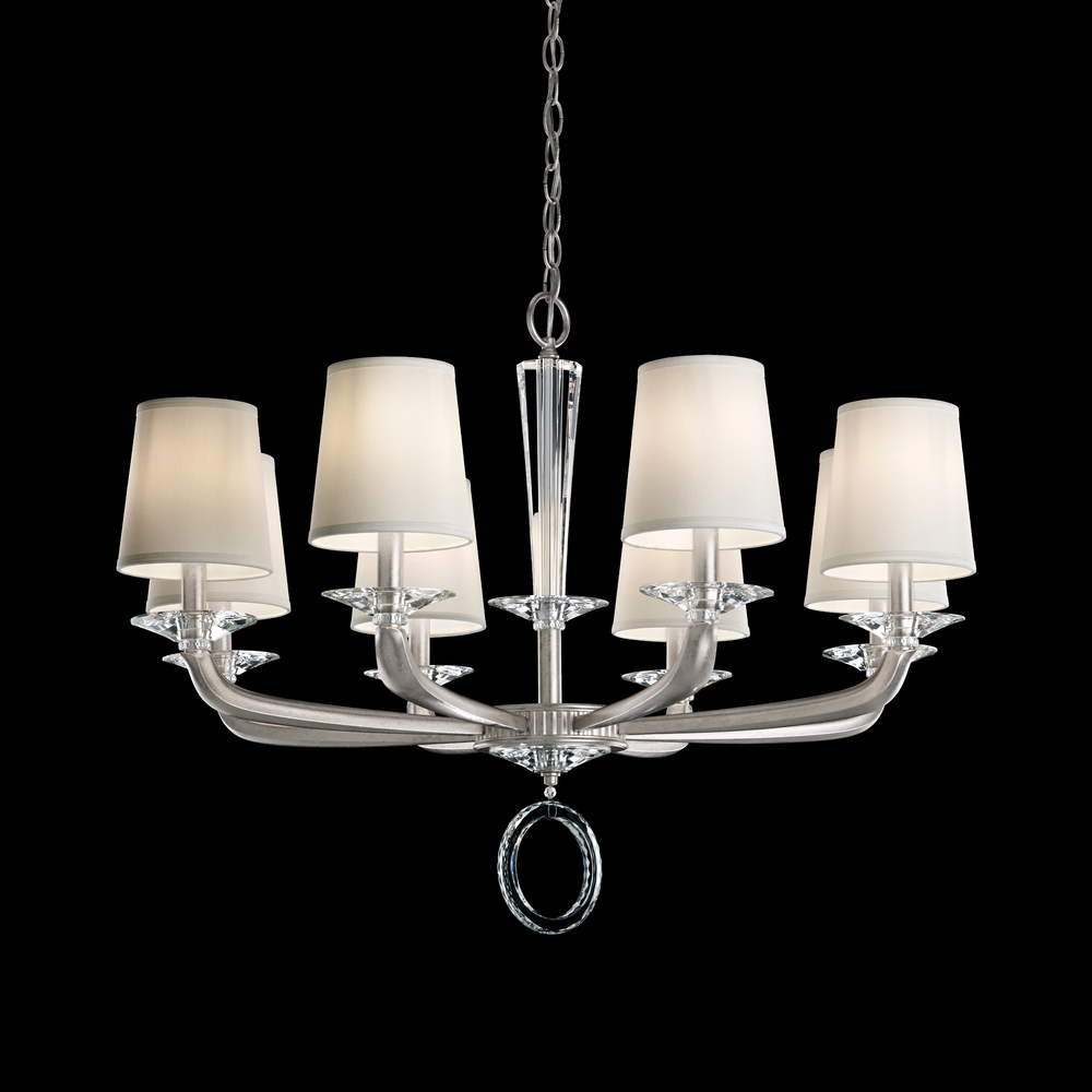 Emilea 8 Light 120V Chandelier in White with Optic Crystal