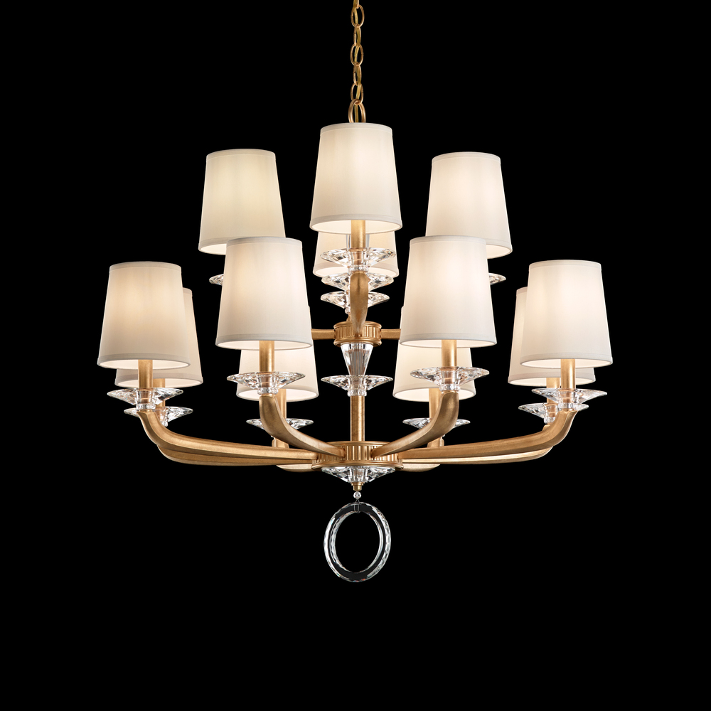 Emilea 12 Light 120V Chandelier in Etruscan Gold with Optic Crystal