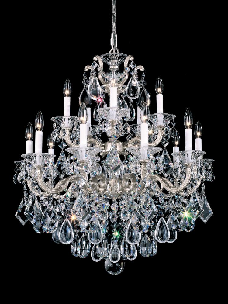 La Scala 15 Light 120V Chandelier in Heirloom Bronze with Heritage Handcut Crystal