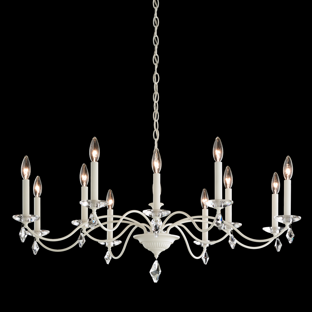 Modique 12 Light 120V Chandelier in Antique Silver with Heritage Handcut Crystal