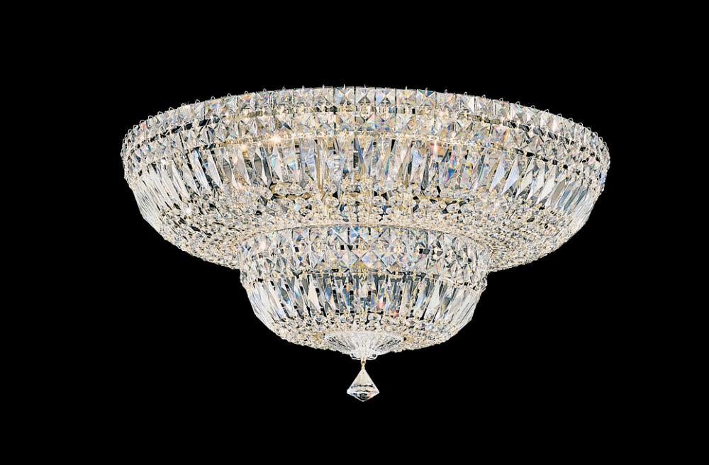 Petit Crystal Deluxe 13 Light 120V Semi-Flush Mount in Polished Silver with Radiance Crystal