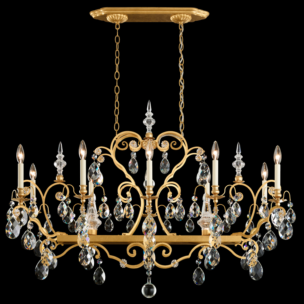 Renaissance 12 Light 120V Chandelier in Etruscan Gold with Heritage Handcut Crystal