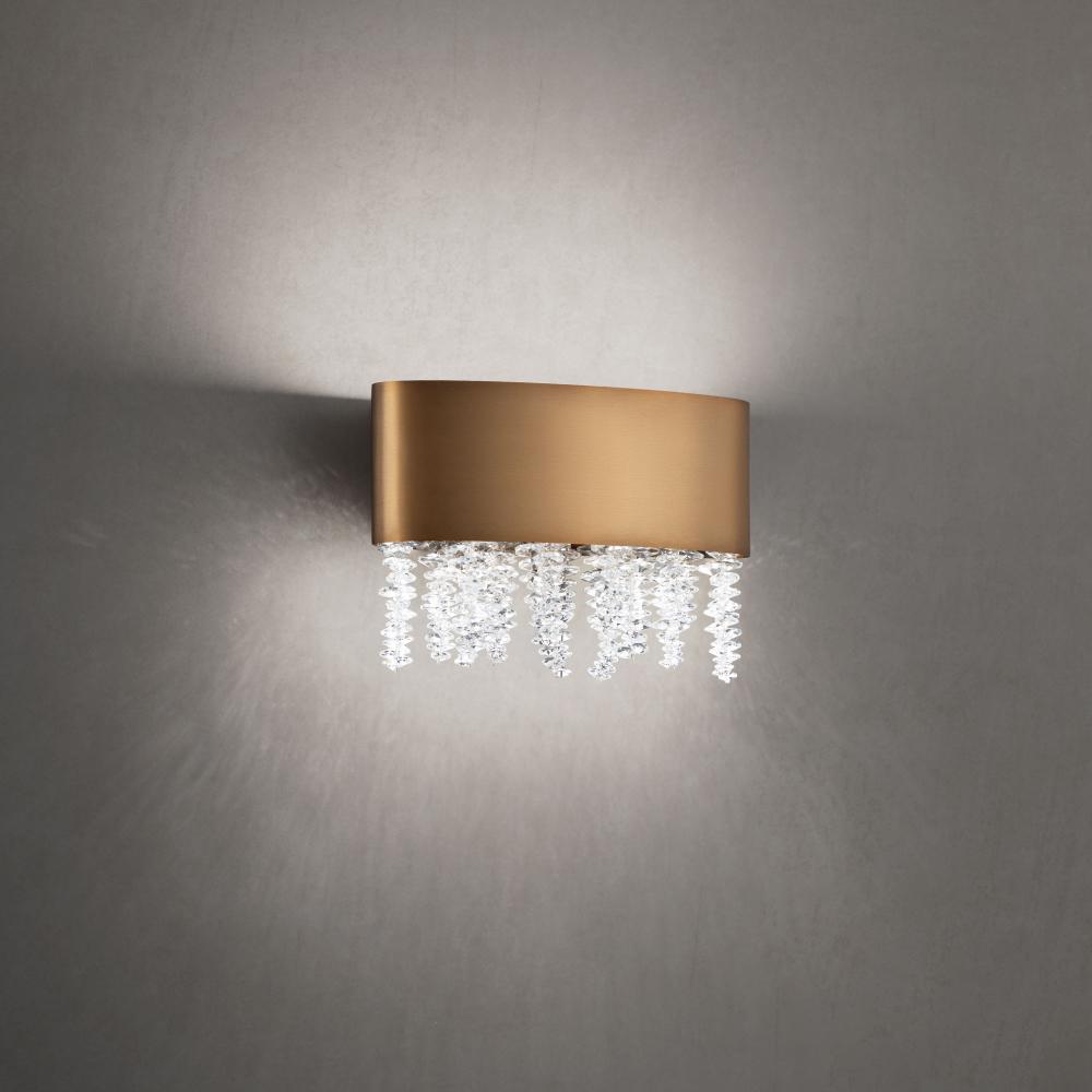 Soleil 10IN LED 3000K/3500K/4000K 120V-277V Wall Sconce in Aged Brass with Optic Crystal