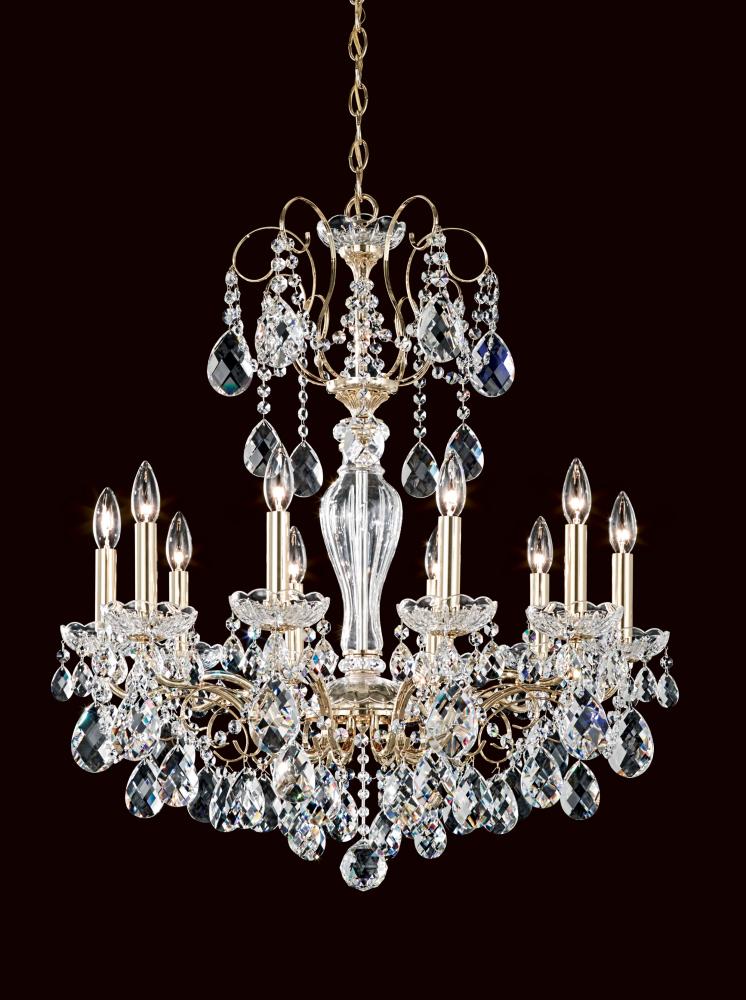 Sonatina 10 Light 120V Chandelier in French Gold with Clear Heritage Handcut Crystal