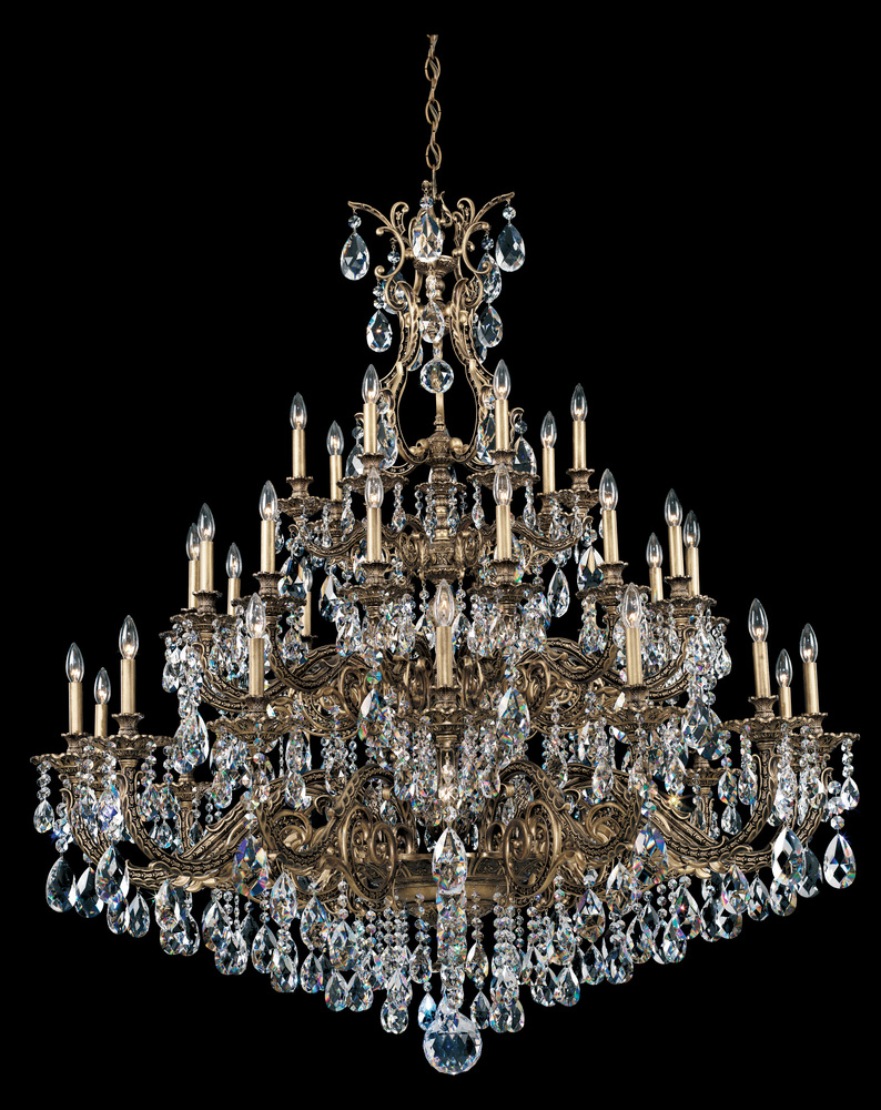 Sophia 35 Light 120V Chandelier in Heirloom Gold with Heritage Handcut Crystal