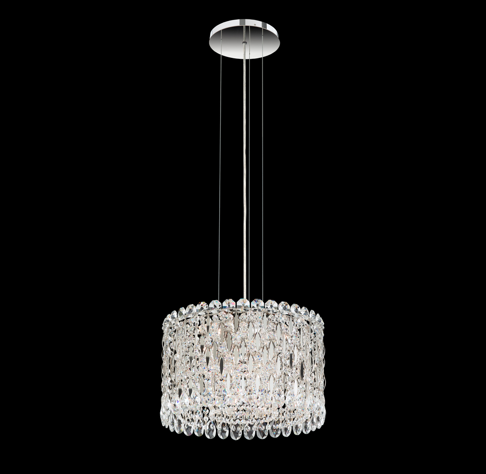 Sarella 8 Light 120V Pendant in White with Heritage Handcut Crystal