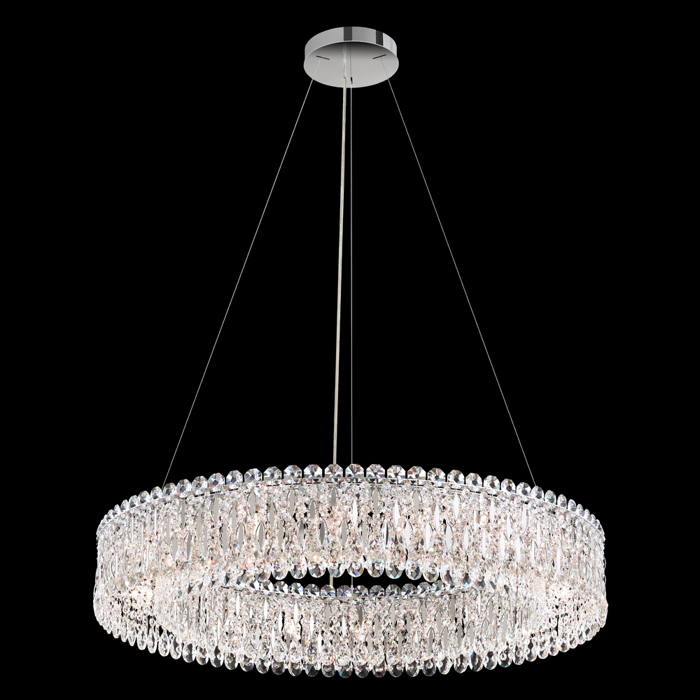 Sarella 18 Light 120V Pendant in Heirloom Gold with Clear Crystals from Swarovski