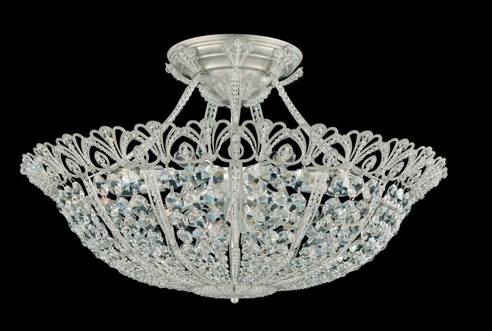 Rivendell 17 Light 120V Semi-Flush Mount in Antique Silver with Radiance Crystal