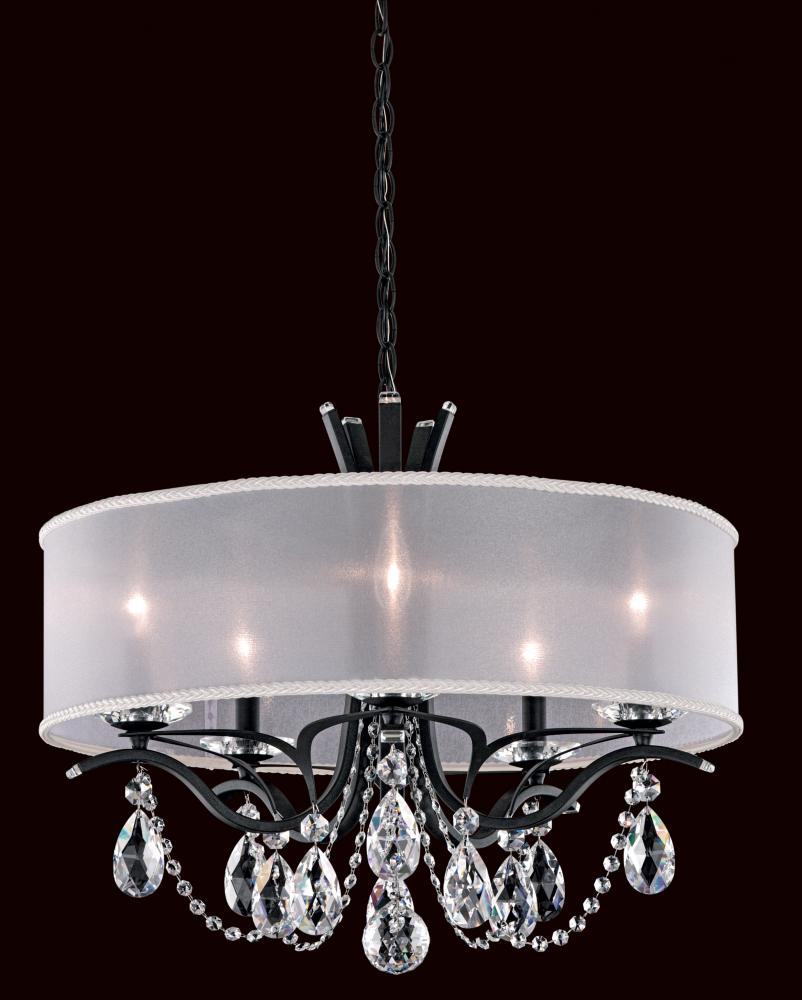 Vesca 5 Light 120V Chandelier in Antique Silver with Heritage Handcut Crystal