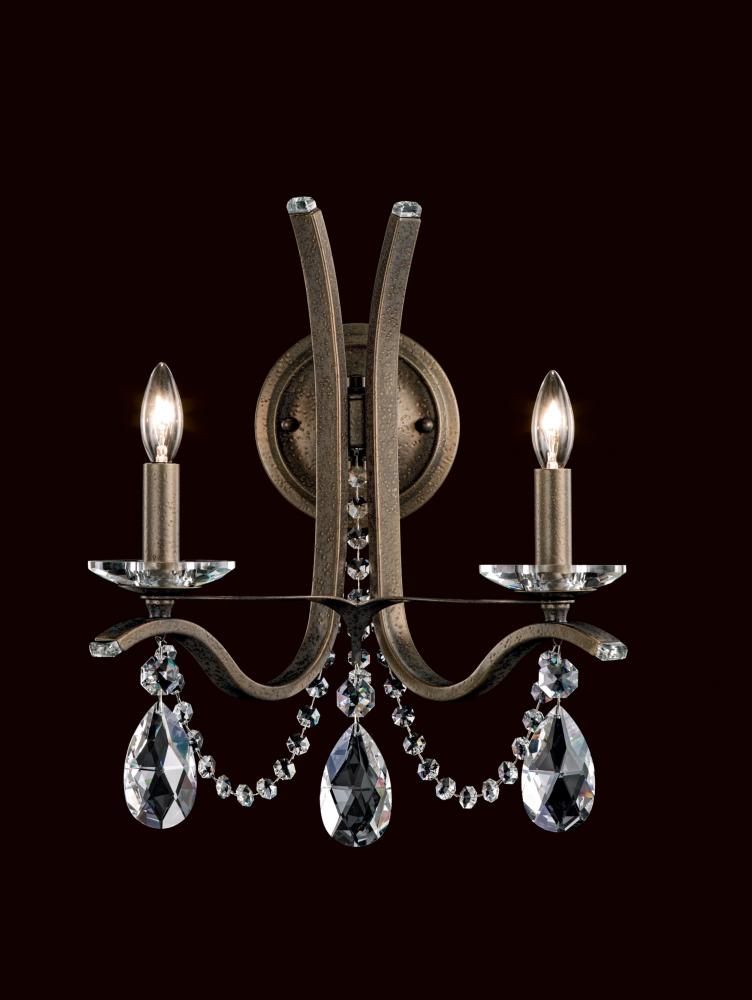 Vesca 2 Light 120V Wall Sconce in Heirloom Gold with Heritage Handcut Crystal