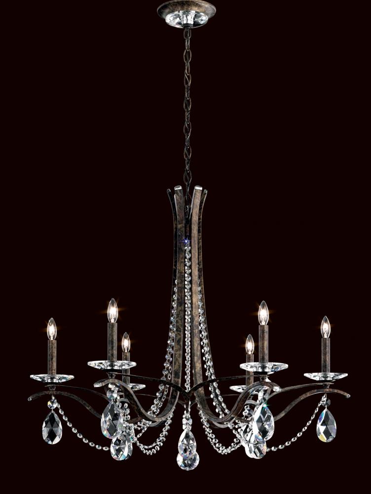 Vesca 6 Light 120V Chandelier in Heirloom Bronze with Heritage Handcut Crystal