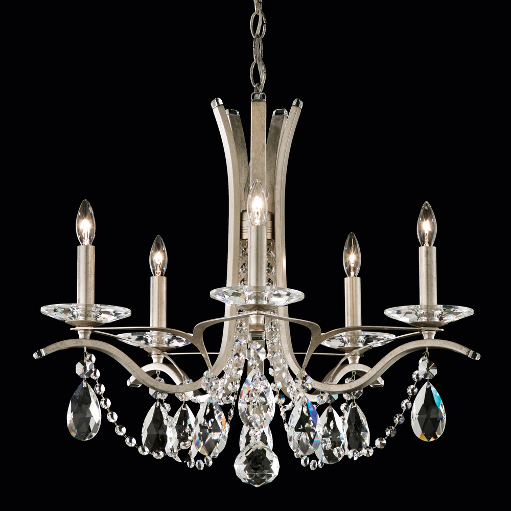 Vesca 5 Light 120V Chandelier in Black with Clear Radiance Crystal