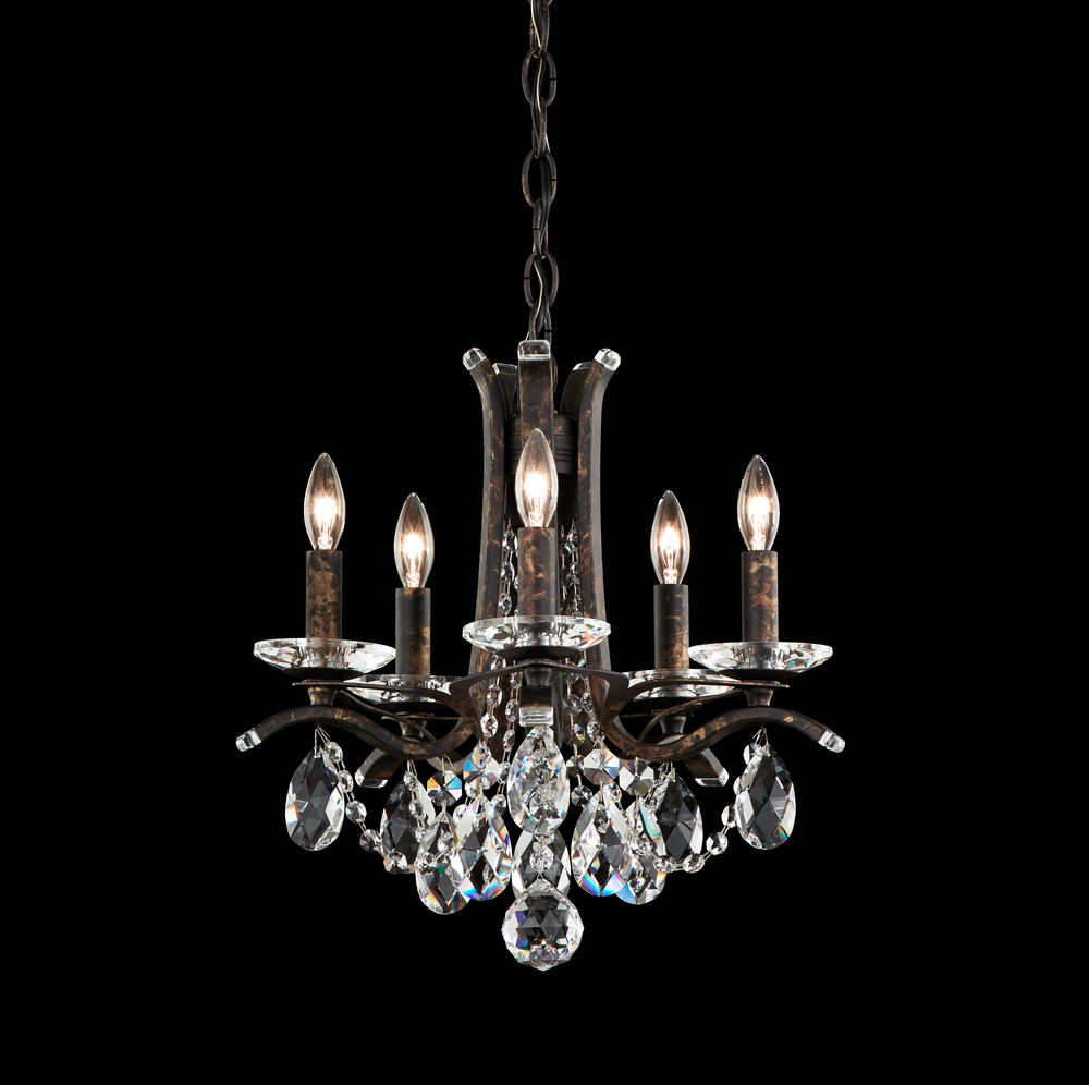 Vesca 5 Light 120V Chandelier in Ferro Black with Heritage Handcut Crystal