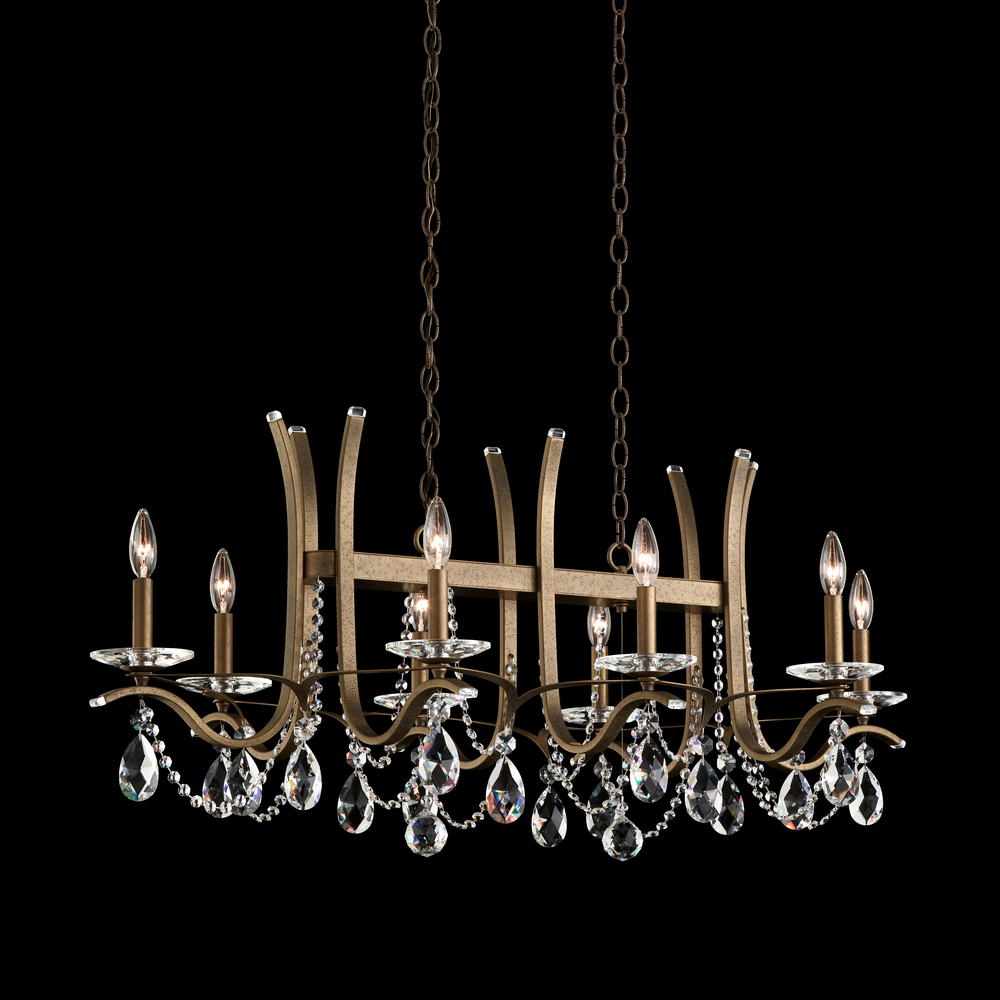 Vesca 8 Light 120V Chandelier in Ferro Black with Clear Heritage Handcut Crystal