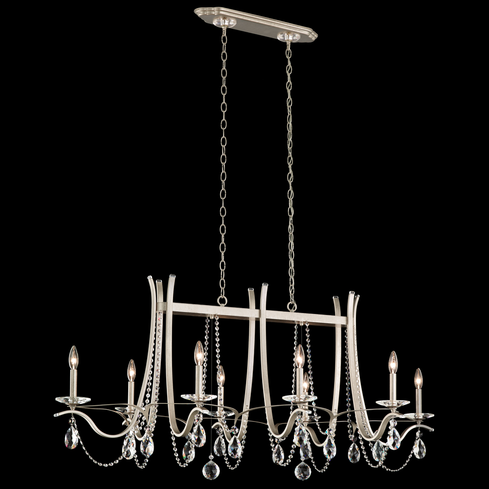 Vesca 8 Light 120V Chandelier in White with Heritage Handcut Crystal