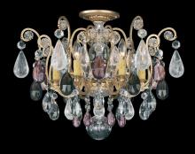 Schonbek 1870 3584-26AD - Renaissance Rock Crystal 6 Light 120V Semi-Flush Mount in French Gold with Amethyst & Black Diamou