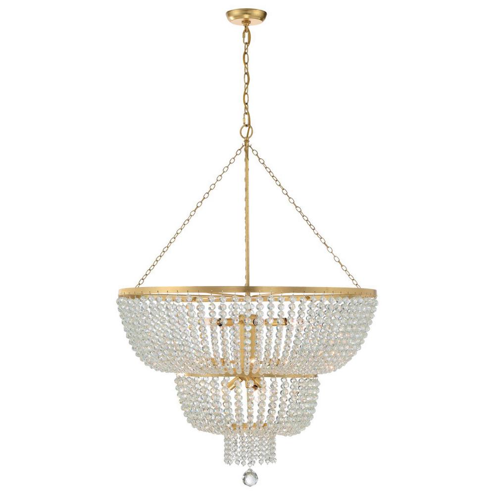 Rylee 12 Light Antique Gold Chandelier