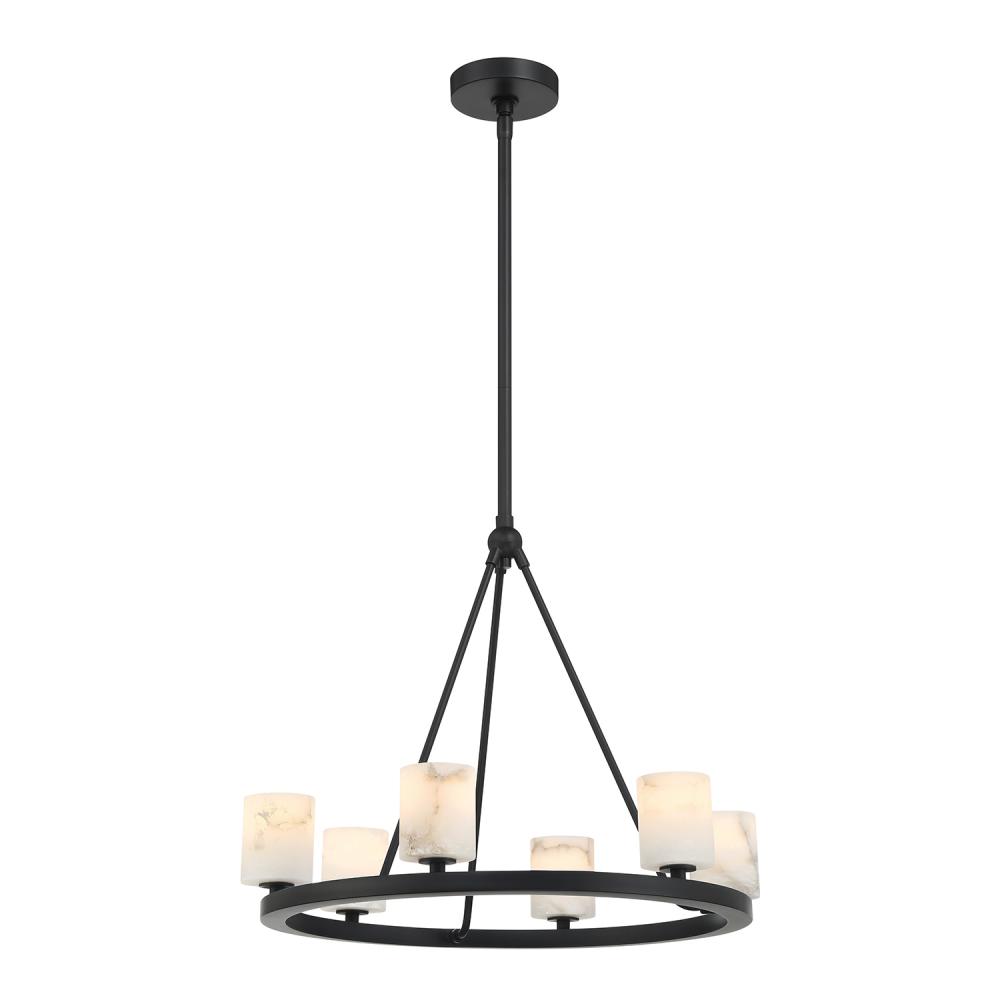 Aragon 6 Light LED Matte Black Chandelier