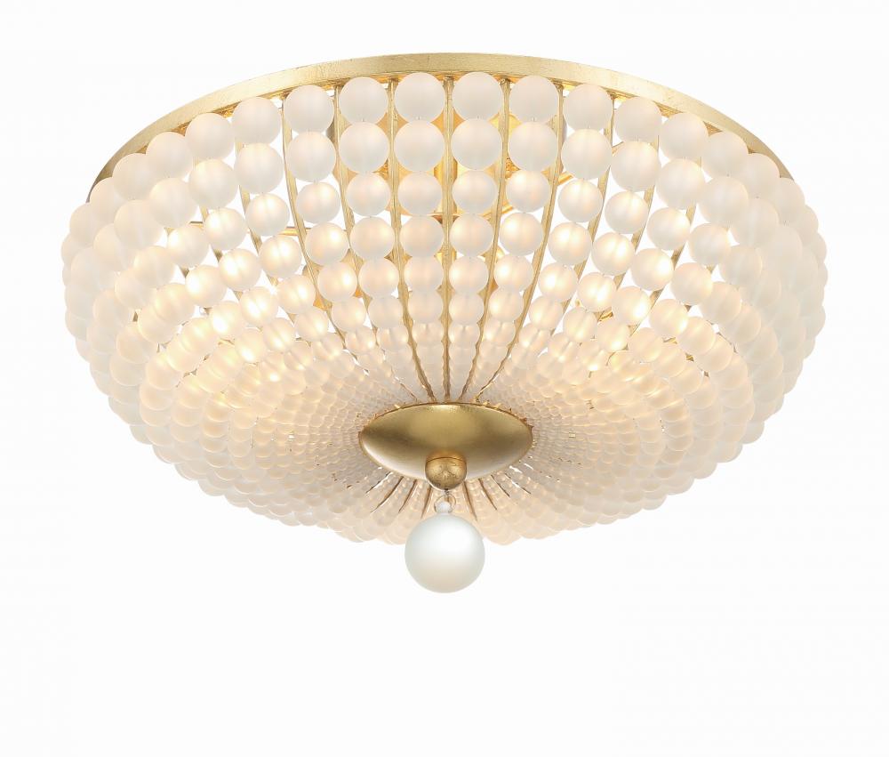 Bella 15.75'' Antique Gold Semi Flush Mount