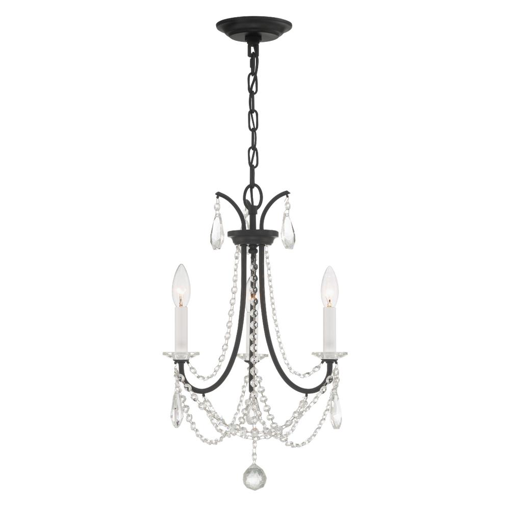 Karrington 3 Light Matte Black Mini Chandelier