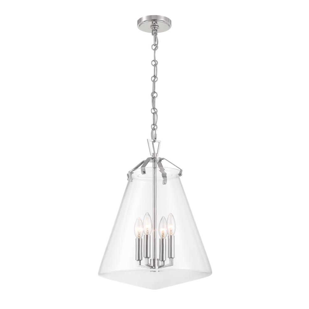 Voss 4 Light Polished Nickel Pendant