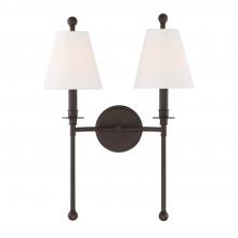 Crystorama RIV-383-DB - Riverdale 2 Light Dark Bronze Sconce