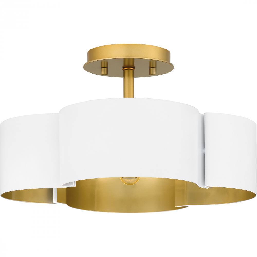 Balsam 4-Light White Lustre Semi-Flush Mount Light