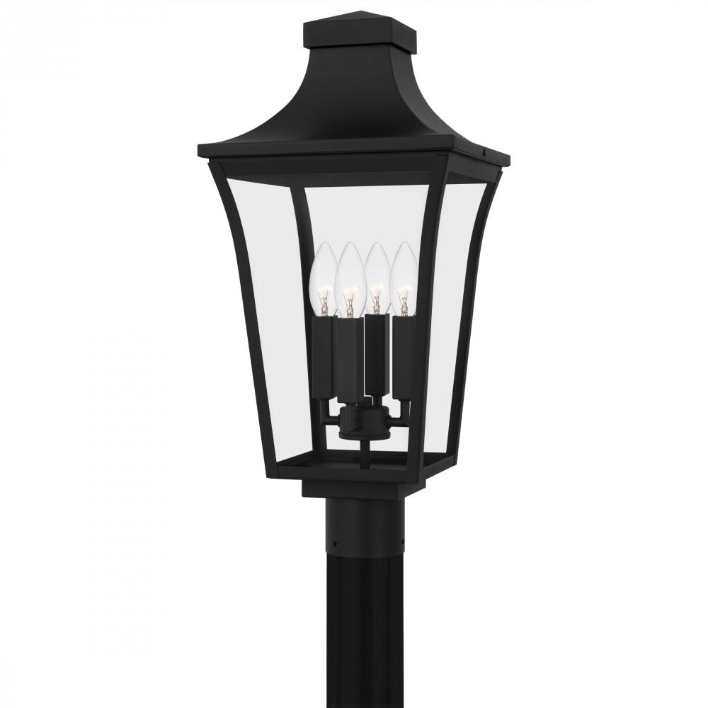 Quentin 4-Light Earth Black Outdoor Post Lantern