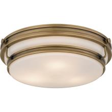 Quoizel QFL6776WS - Grafton 3-Light Weathered Brass Flush Mount