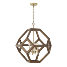 Capital 358441NM - 24" W x 28" H 4-LT Geometric Orb Pendant in Matte Brass