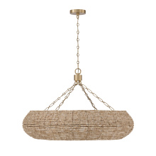 Capital 459781LFB - 35" W x 21.75" H 8-Light Intricate Beaded Chandelier with Handcrafted Wooden Beads