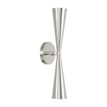 Capital 659621PN - 5" W x 19.25" H 2-Light Modern Tapered Dual Sconce in Polished Nickel