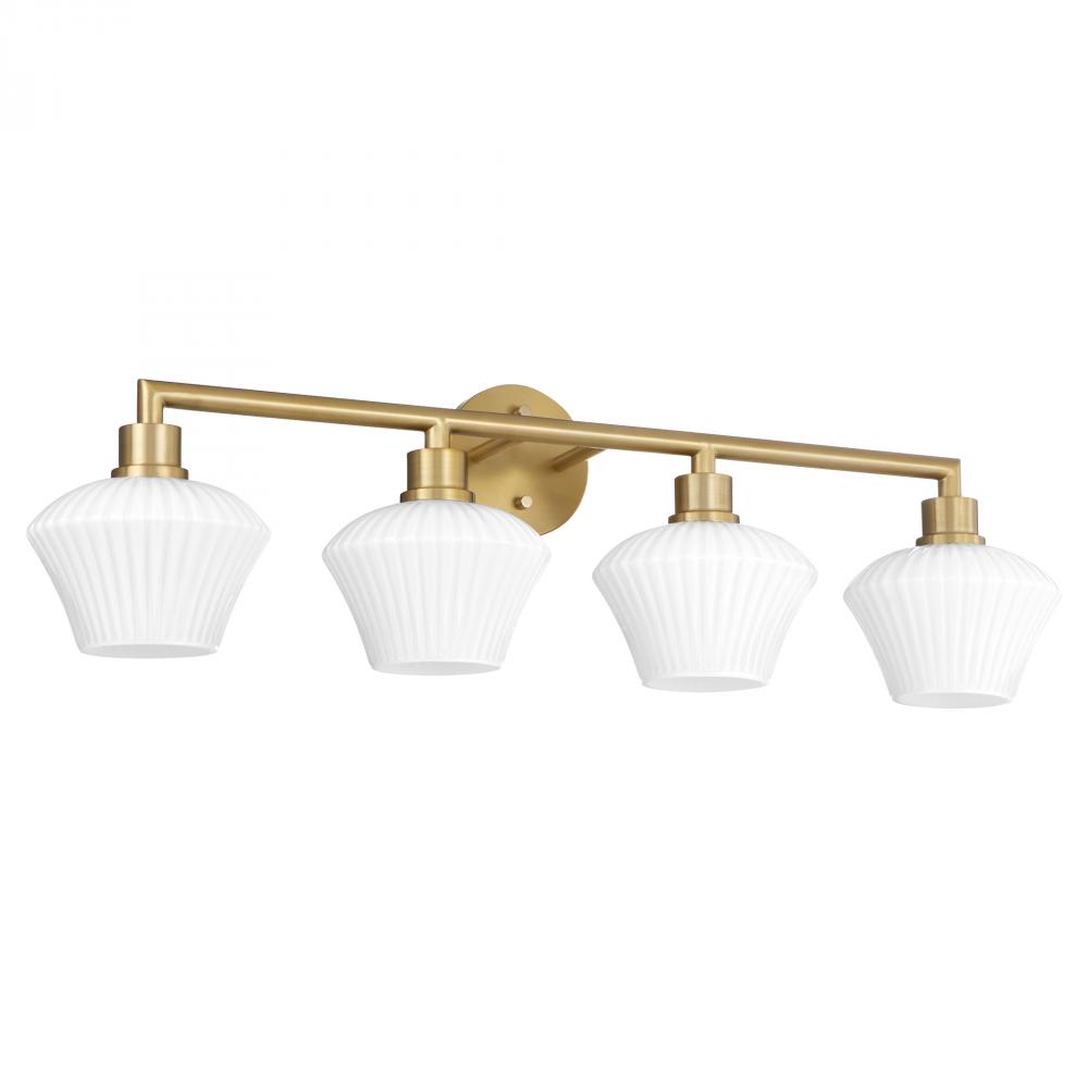 Cassini 4 Light Vanity, Aged Brass