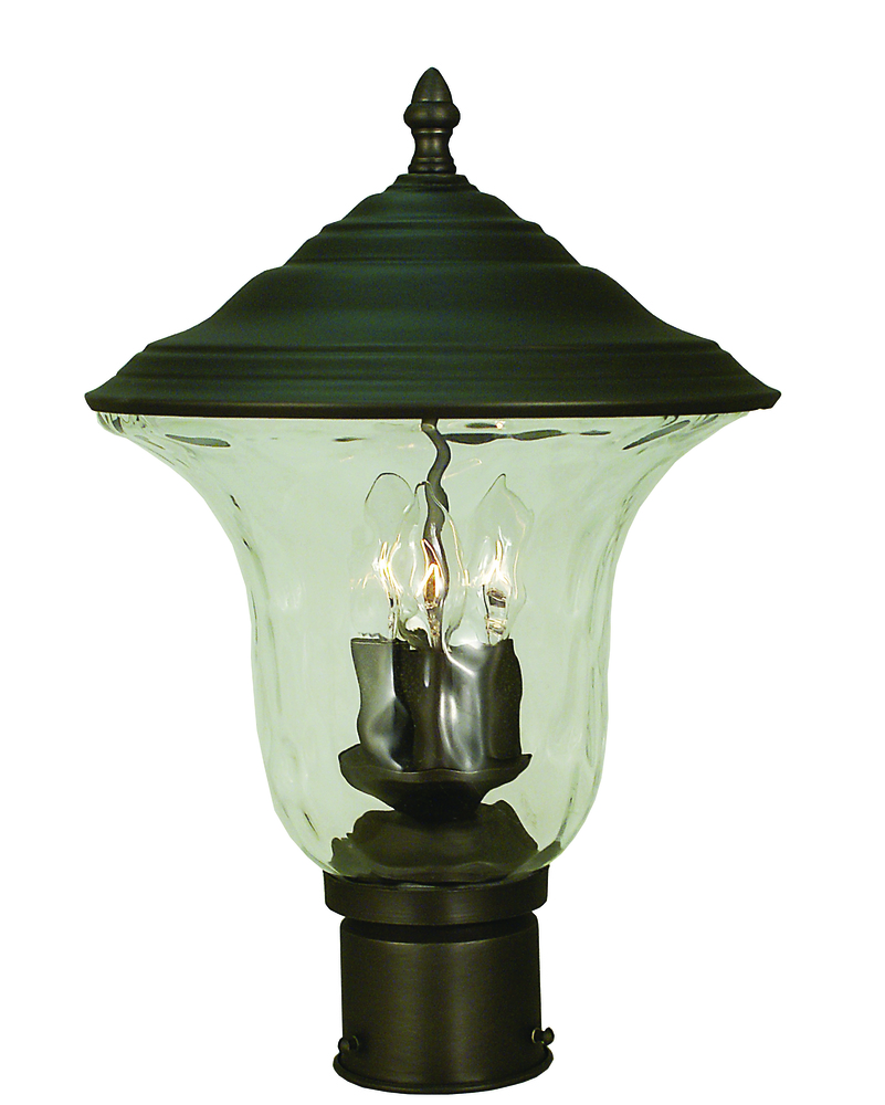 3-Light Siena Bronze Hartford Exterior Post Mount