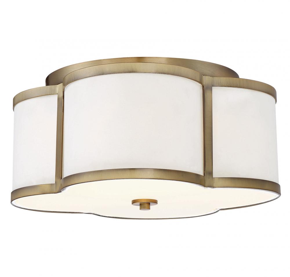 3-Light Ceiling Light in Natural Brass