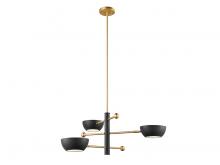 Savoy House Meridian M100143MBKNB - 3-Light Chandelier in Matte Black and Natural Brass