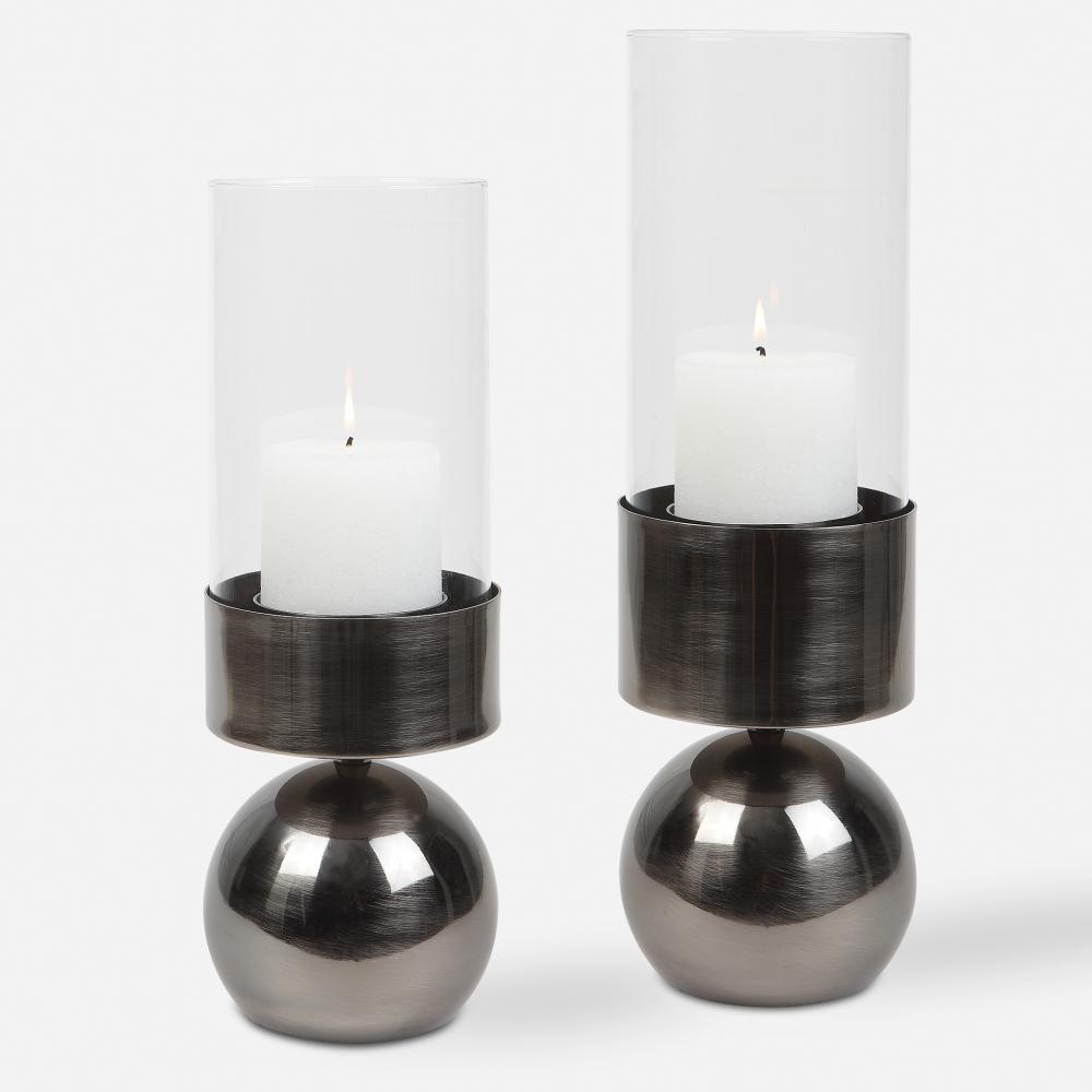 Tilston Gunmetal Candleholders, Set/2