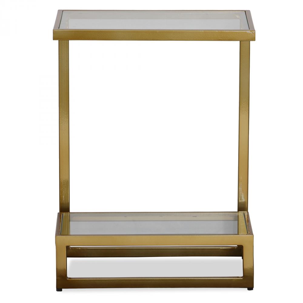 Musing Brushed Brass Accent Table